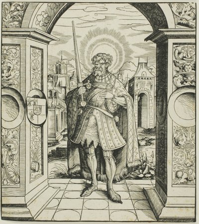Saint Rolandus, fra Saints Connected with House of Habsburg av Leonhard Beck