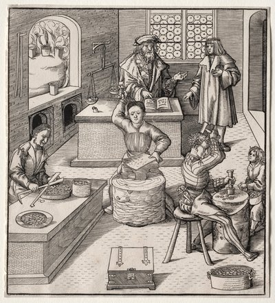 Unge Maximilian i myntverket av Leonhard Beck