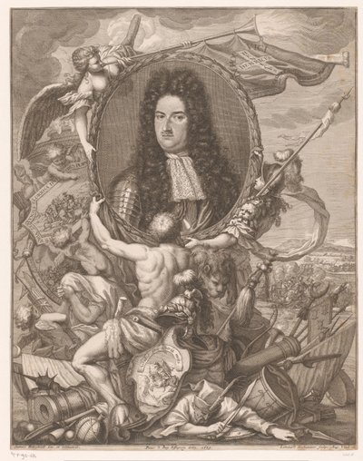 Portrett av Eugenius av Savoy båret av allegoriske skikkelser av Leonhard Heckenauer