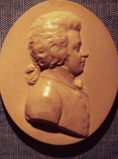 Portrettmedaljong av Wolfgang Amadeus Mozart (1756-91) av Leonhard Posch