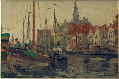 Fischewer i havnen i Emden av Leonhard Sandrock