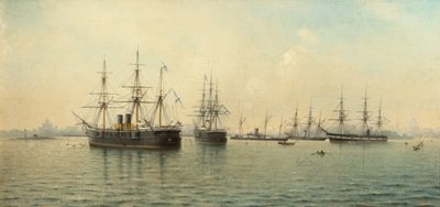 Cruiserne Minin og Kronstadt av Leonid Demyanovich Blinov