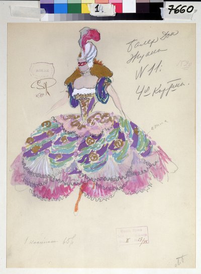 Kostymedesign for "Don Giovanni" av Wolfgang Amadeus Mozart, 1914 av Leonid Mihhaylovich Brailovsky