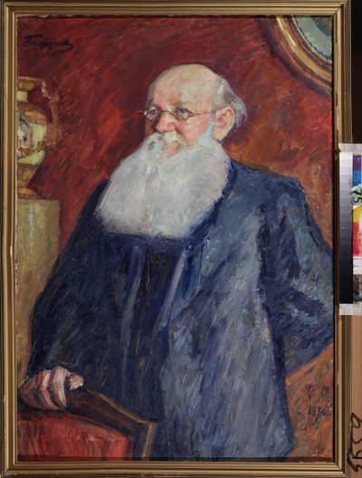 Portrett av den revolusjonære grev Pierre (Pyotr) Alekseevich Kropotkin (Pyotr A. Kropotkin) (1842-1921). Maleri av Leonid Osipovich Pasternak (1862-1945), tempera på lerret av Leonid Osipovic Pasternak