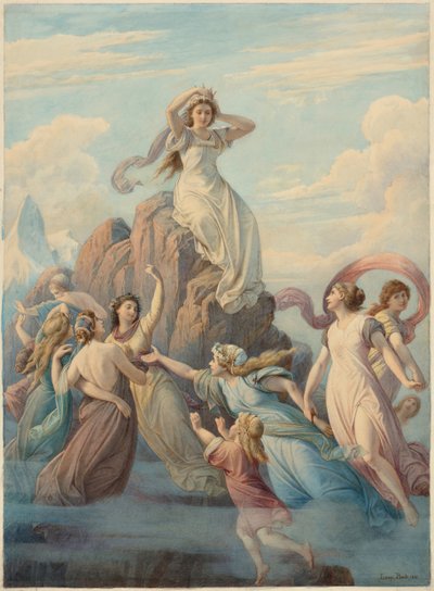 Berglied Mountain Song etter Friedrich Schiller, 1881. av Leopold Bode