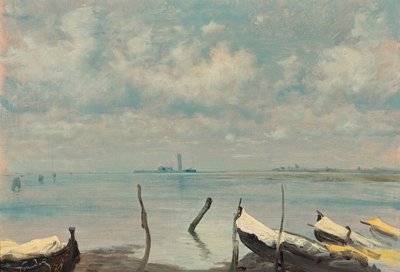 Utsikt over Venezia fra Mestre (lagunelandskap) av Leopold Carl Muller