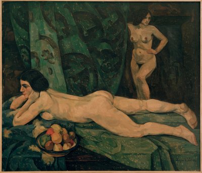 Interiør med kvinnelige nakenbilder av Leopold Durm