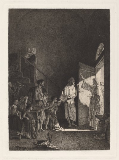 En scene fra Det nye testamente av Leopold Flameng, after Alexandre Bida