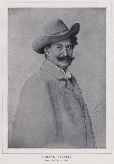 Johann Strauss den yngre , østerriksk komponist av Leopold Horovitz