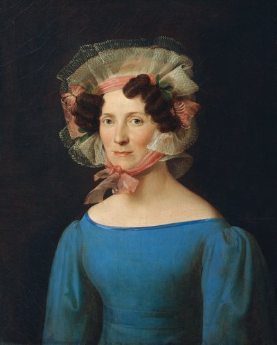 dame i blå kjole av Leopold Kupelwieser