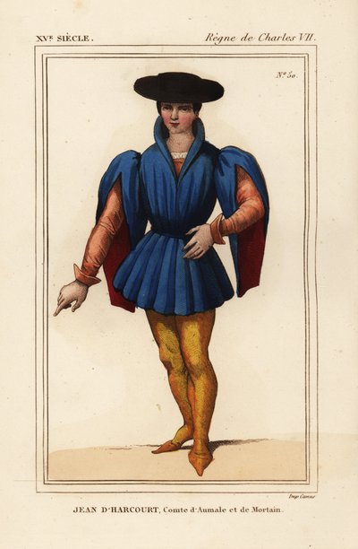Jean VIII av Harcourt, fransk ridder, grev av Aumale og Mortain av Leopold Massard