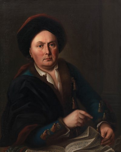 Portrett av sangeren Ludwig Lodewijk van Beethoven 1712-1773..., 1773. av Leopold Radoux