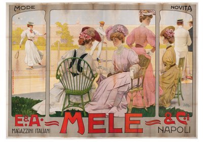 Reklameplakat for varehuset Mele i Napoli av Leopoldo Metlicovitz