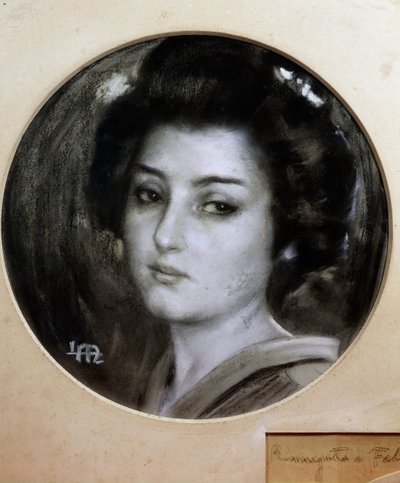 Madama Butterfly, skisse av Leopoldo Metlicovitz (1868-1944) for operaen med samme navn av Giacomo Puccini av Leopoldo Metlicovitz