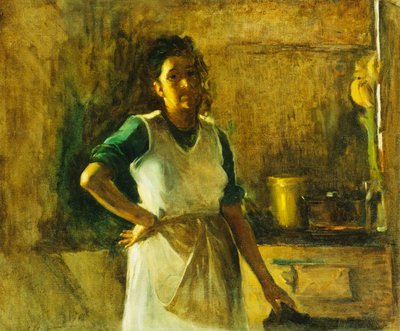 The Cook (olje på lerret) av Leopoldo Romañach