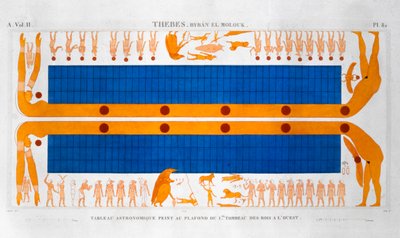 Gamle egyptiske astronomiske tabeller, c1822 av Leroy