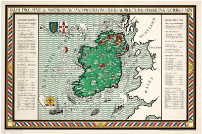 Et kart over den irske fristaten og Nord-Irland av Leslie MacDonald Gill