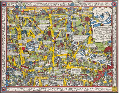 Et Peter Pan-kart over Kensington Gardens av Leslie MacDonald Gill