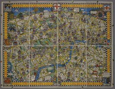 'By Paying Us Your Pennies' – eller 'Wonderground Map of London Town' av Leslie MacDonald (1884 1947) Gill