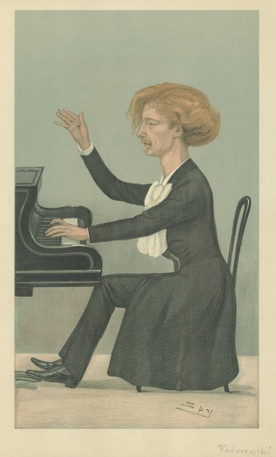 M Ignace Jan Paderewski (farge litho) av Leslie Matthew (1851-1922) Ward