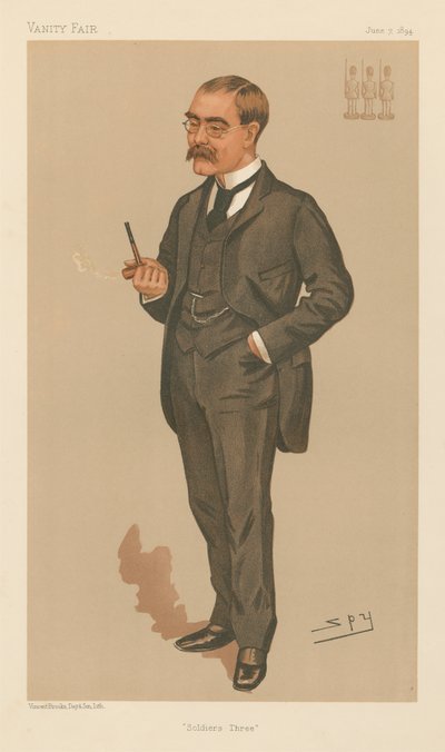 Soldiers Three, Rudyard Kipling (Vanity Fair-serien) av Leslie Matthew Spy Ward