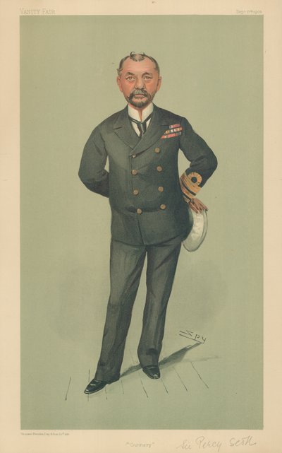 Kaptein Percy Scott, Gunnery, 17. september 1903, tegneserie Vanity Fair av Leslie Matthew Ward
