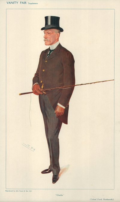 Oberst Frank Shuttleworth, Charlie, 10. februar 1909, tegneserie Vanity Fair av Leslie Matthew Ward