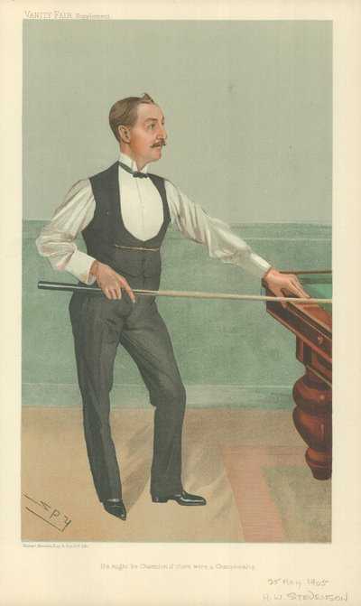 Harry W Stevenson, Han kan være mester hvis det fantes et mesterskap, 25. mai 1905, tegneserie Vanity Fair av Leslie Matthew Ward