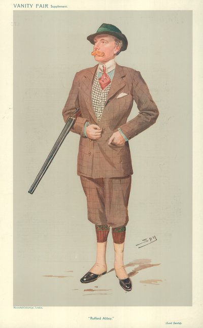 Lord John Savile, Rufford Abbey, 15. april 1908, tegneserie Vanity Fair av Leslie Matthew Ward