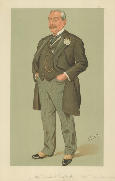 Mr Albert George Sandeman, The Bank of England, 12. september 1895, Vanity Fair tegneserie av Leslie Matthew Ward