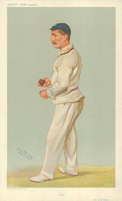 Mr C M Wells, far, 10. juli 1907, tegneserie Vanity Fair av Leslie Matthew Ward