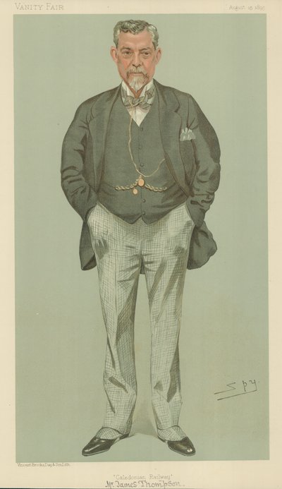 Mr James Thompson, Caledonian Railway, 15. august 1895, tegneserie Vanity Fair av Leslie Matthew Ward