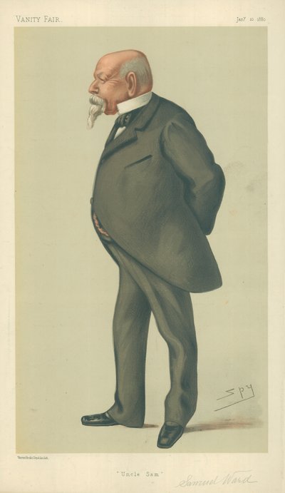Mr Samuel Ward, onkel Sam, 10. januar 1880, tegneserie Vanity Fair av Leslie Matthew Ward