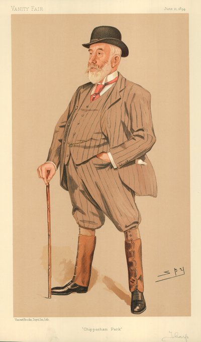 Mr William Montagu Tharp, Chippenham Park, 21. juni 1894, tegneserie Vanity Fair av Leslie Matthew Ward