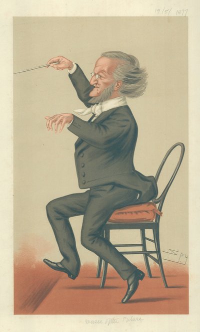 Richard Wagner, Music of the Future, 19. mai 1877, tegneserie Vanity Fair av Leslie Matthew Ward