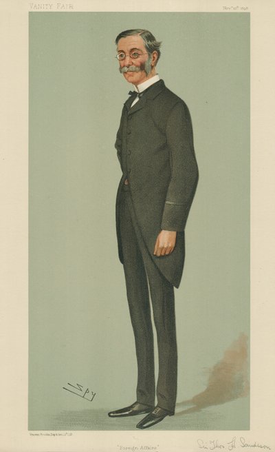 Sir Thomas Henry Sanderson, Foreign Affairs, 10. november 1898, Vanity Fair tegneserie av Leslie Matthew Ward