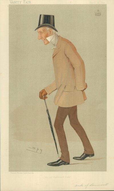 The Duke of Somerset, An old fashioned Duke, 27. april 1893, Vanity Fair tegneserie av Leslie Matthew Ward
