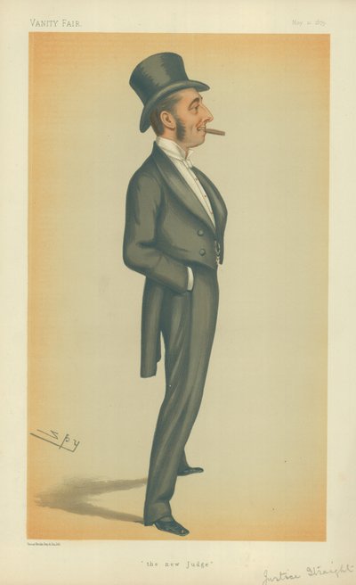 The Hon Mr Justice Straight, The new dommer, 10. mai 1879, Vanity Fair tegneserie av Leslie Matthew Ward