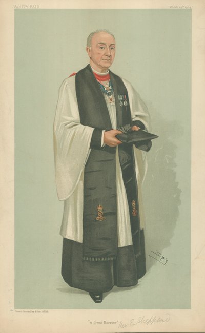 The Rev Edgar Sheppard, a great marrier, 24. mars 1904, Vanity Fair tegneserie av Leslie Matthew Ward