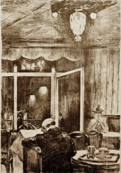 Kveld på Café Bauer av Lesser Ury