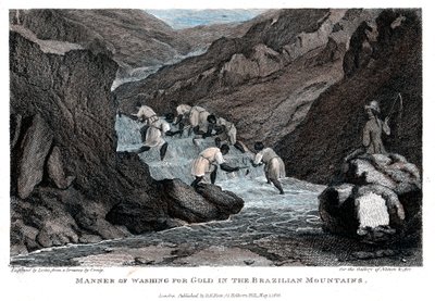 Måte å vaske for gull i de brasilianske fjellene, 1814 av Lester