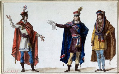Den franske revolusjonen: kostymer til republikanske sorenskrivere. Trykk av brødrene Lesueur av Lesueur Brothers