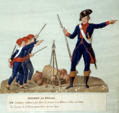 Den franske revolusjonen av 1789: Barnas ed. Gouache des freres Lesueur (1700-tallet). Paris, Musee Carnavalet av Lesueur Brothers