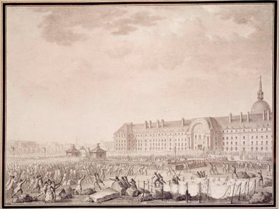 Fransk revolusjon: ta til våpen ved Invalides 14/07/1789. Litografi av brødrene Lesueur (1700-tallet) av Lesueur Brothers
