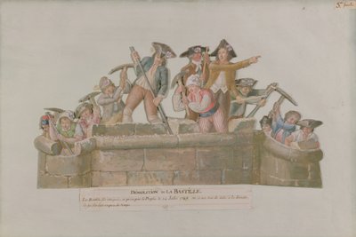 Rivingen av Bastillen, juli 1789 (gouache på papp) av Lesueur Brothers