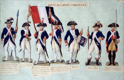 Den parisiske hæren under den franske revolusjonen Gouache des freres Lesueur (1700-tallet) av Lesueur Brothers