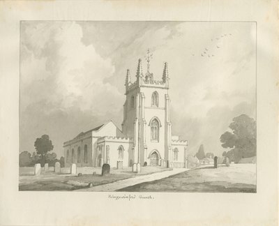 Kingswinford Church: sepia-tegning, 1837 av Lewis John Wood