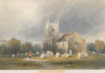 Waterfall Church: akvarellmaling, og [c 1830-1840] av Lewis John Wood