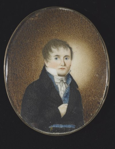 Selvportrett, ca. 1810-20 (akvarell på elfenben) av Lewis Peckham