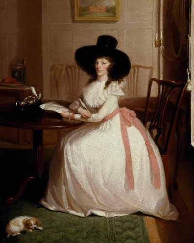 Elizabeth Maria Chevallier Syer, portrett / maleri v. Vaslet av Lewis Vaslet
